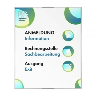 OSLO Wandschild DIN A3 hoch | Aluminium silber | entspiegelte Abdeckung | 420 x 300 mm | Leitsystem | Türschild Büro | Wegweiser | Büroschild