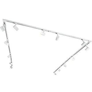 Qazqa Modern Schienensystem Lampen Komplettset, Schienenbeleuchtung, Deckenstrahler, Deckenspot - Iconic Jeana - Weiß, 14-flammig, 765cm, Ideal als Küche lampe und