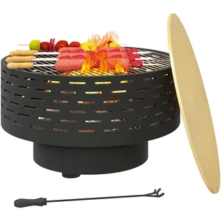 Outsunny Feuerschale Ø 60 cm Kohlegrau