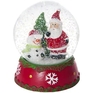 Weihnachten Schneekugel Spieluhr mit Weihnachtsmann und Schneemann