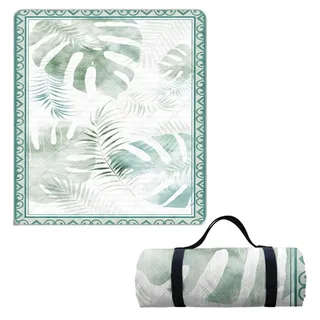 Hayisugal Picknickdecke 200x200 cm Verdickte Stranddecke Sandfrei Wasserdicht Campingdecke Picknickmatte Tragbare Picknickdecke für Strand,Picknick,Wandern,Park,Reisen, Pflanzen N, 150 x 200 cm