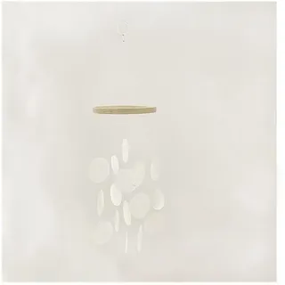 Wisafory Muschel Windspiel Capiz Muscheln Perlmutt Fensterschmuck Windspiele Hängende Ornamente Muschel Windspiel Dekoration für Fenster, Wand, Zimmer, Terrasse und Balkon Weiß-Kurz