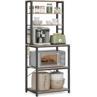 VASAGLE Küchenregal 40 x 60 x 167 cm Beige-Schwarz