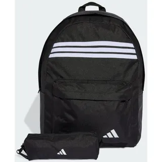 adidas Classic 3-Streifen Horizontal Rucksack Schwarz/Weiß
