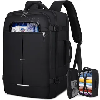 Lubardy Reiserucksackc Herren Damen Handgepäck Rucksack Flugzeug Groß Laptop Rucksack 17 Zoll Wasserdichter Daypack Weekender Business