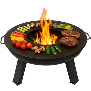 SOUK ONE Plancha Ø 60 cm Feuerring Feuerplatte Grillring für Feuerschale, Feuertonne - Grillplatte aus Stahl 4mm Dick (Lieferumfang 1x Plancha ohne Feuerschale)