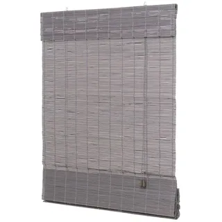 ventanara Raffrollo Bambus Raffrollo Bambusraffrollo Afrika Stil Holzrollo Seitenzugrollo grau 150 cm x 220 cm