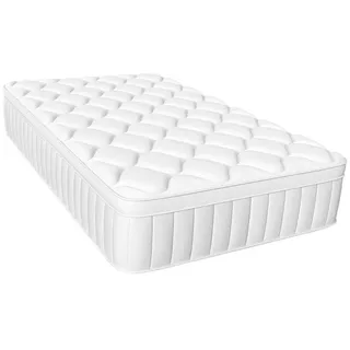 Taschenfederkernmatratze Matratze 7-Zonen Federkernmatratze H3 orthopädische matratze, Adormii, 25 cm hoch, (Federkernmatratze mit Spannbettlaken, 10-Sichten Atmungaktive Material EU-Qualitätszertifizierung), Matratze 90x200 cm, für Kinder und Erwachsene weiß 90 cm x 200 cm x 25 cm