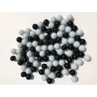 Rhinestone Paradise 100 Stück Murmeln Schwarz Weiß Glaskugeln Dekokugeln 16mm Black White Glas Deko Kugel
