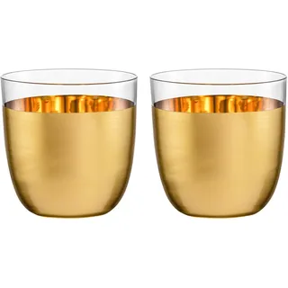 EISCH Serie COSMO GOLD 2er Set Becher Tumbler 390 ml Kristallglas mit Echtgold