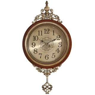 Große Metall Wanduhren Decor Vintage Holz große Wanduhr, Metallholz Stille Pendeluhr, moderne Großvater Wanduhr mit Pendel, Batterie for Wohnzimmer, Schlafzimmer, Bürowanddekoration Europäische Große