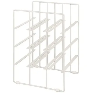 blomus Regal -PILARE- Weinflaschenregal, Organizer für Flaschen: Modernes Design, Platzwunder, einzigartiges Design, 12 Flaschen weiß 38 cm x 28 cm