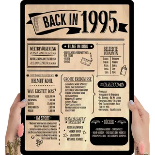31 Geburtstag, Alte Zeitung Holzbild - Back in 1995 Vintage - personalisierbar zum Hinstellen/Aufhängen opt. beleuchtet, 31ter Geburtstag, 31 Geburtstag Frau & Mann, Jahr 1995 - persönliches Geschenk
