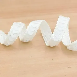 Reines weißes Paillettenband, 11 m lang und 12 mm breit, für Näharbeiten, DIY, Kostüme, Heimdekoration (reines Weiß)