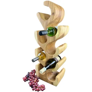 FaHome Weinregal Stehend Massiv Holz (50/70/100x27x18) Freistehender Weinhalter Massivholz Flaschenhalter (8 Flaschen - 70x27x18cm)