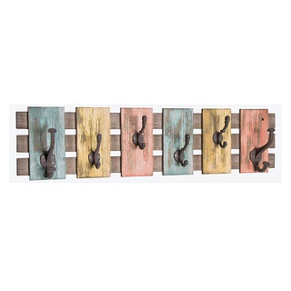 HAKU Möbel Wandgarderobe 13909 bunt Holz 6 Haken 81,0 x 20,0 cm