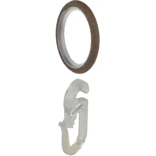 LIEDECO Stilring, Ringe für Gardinenrohre 16 mm Esperanca Ø16mm mit Gleiteinlage und Faltenlegehaken 10 Stück