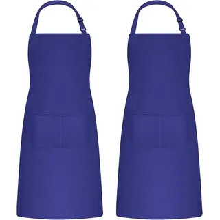 2 STK Kochschürze für Männer Damen, Backschürze mit 2 Taschen für Küche, Malersc