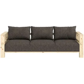Sofa KARUP DESIGN "Bare Sofa, Schlafsofa mit Boxspring, 3-Sitzer, Couch, Bettfunktion", raw, mellow braun, B:225cm H:82cm T:94cm, Bezug: 100% Polyester. Kissenfülling: Schaumstoffgranulat, Sofas, Boxspring-Matratze mit Sprungfedern, 3 Rückenkissen, Made in Europe