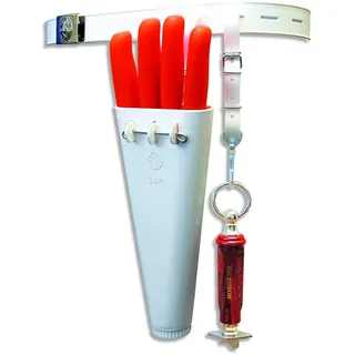 Friedr. Dick F. DICK Gürtel mit Messerköcher für 4 Messer und Riemen für Wetzstahl, Kunststoff, weiß), 32 cm