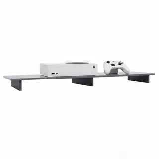 Vladon Game TV-Aufsatz 138,5 x 9,5 x 34,5 cm Weiß matt/Grau Hochglanz MDF/Spanplatte