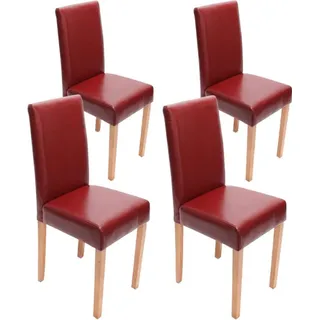 Mendler Esszimmerstuhl Littau Leder rot 4er Set
