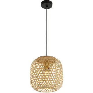 GLOBO Bambus Boho 1-flg. 23 cm rund schwarz