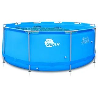 yourGEAR Rundpool Pool Ø 366 x 122 cm Stahlrahmen Gartenpool Familienpool Schwimmbecken