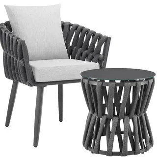 Tectake Lugano Set 3-tlg. Dunkelgrau