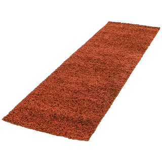KADIMA DESIGN Hochflorteppich 80 x 250 cm Orange