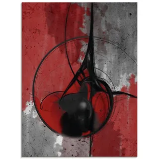 Glasbild ARTLAND "Abstrakt in rot und schwarz", rot (farbe bild(er): rot), B:60cm H:80cm, Bilder, in verschiedenen Größen