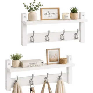 Relaxdays Wandgarderobe 2er Set Weiß