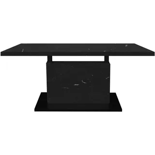 Couchtisch - schwarz matt - Keramik-Optik - höhenverstellbar Sofatisch