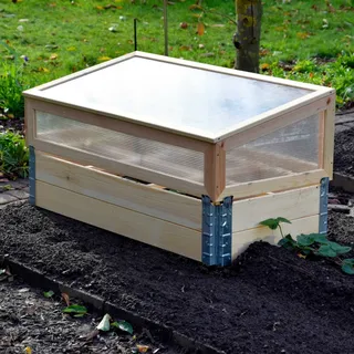Frühbeet mit Untersatz Frühbeetaufsatz Massivholz Gewächshaus mit Deck für Salat