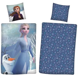 Disney Eiskönigin ELSA Biber Flanell Wende Bettwäsche Set 80x80 cm 135x200 cm