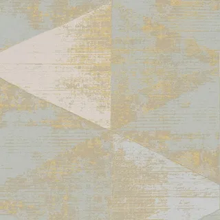 Bricoflor Ethno Tapete mit Dreiecke Muster Geometrische Vliestapete in Grau Weiß Gold Vlies Mustertapete für Schlafzimmer und Büro