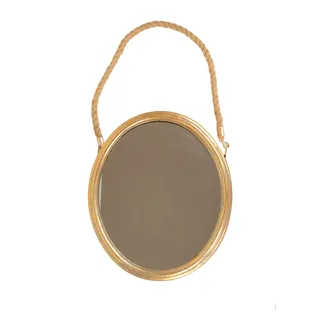GMMH Charmanter Landhaus Metall Wandspiegel Spiegel 18-16 antik Garderobenspiegel Flurspiegel Barock (Gold oval)