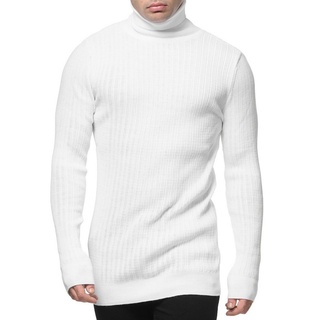 Banco Rollkragenpullover Rollkragen Pullover in unifarbenem Design - Slim Fit weiß XL