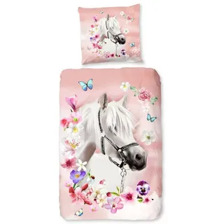 Soma Renforcé Pferde Rosa 135 x 200 cm + 80 x 80 cm