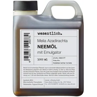 wesentlich. Neemöl mit Emulgator 1000ml - fertig gemischt für Haus und Garten - hochergiebig für 100l Spray