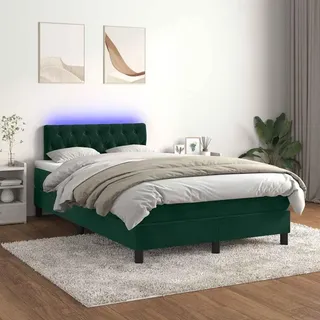vidaXL Boxspringbett 120 x 200 cm Dunkelgrün
