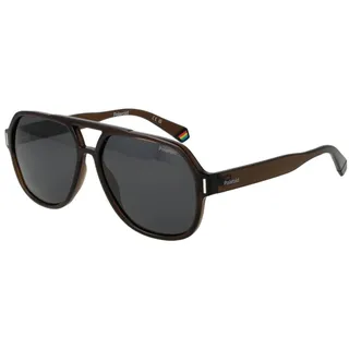 Polaroid PLD 6193/S Unisex-Sonnenbrille Vollrand Browline Kunststoff-Gestell, Braun | Gr.: onesize