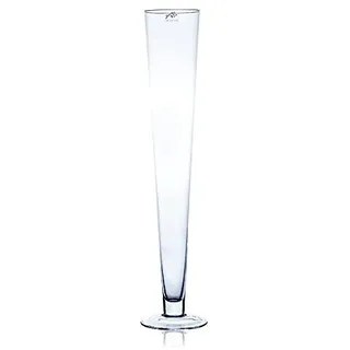 Bodenvase, Glasvase, Vase CIELO, konisch mit Fuß, 60cm, Ø 11cm, Sandra Rich