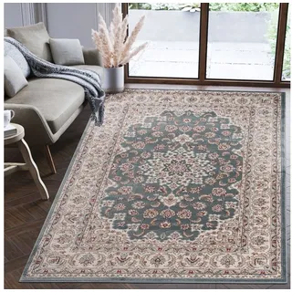 Mazovia Orientteppich Oriente Teppich - Traditioneller Teppich Orient Blau, 120 x 170 cm, Geeignet für Fußbodenheizung, Pflegeleicht, Wohnzimmerteppich blau 120 x 170 cm