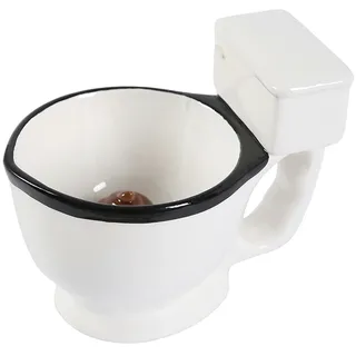 CAPIJIONG 300ml/10oz Kreative und personalisierte Toilette, lustige 3D-Keramik-WC, Becher, WC-Design, Kaffeetasse für Büro, Zuhause, Toilette mit Toilettenbecher-301-400ml
