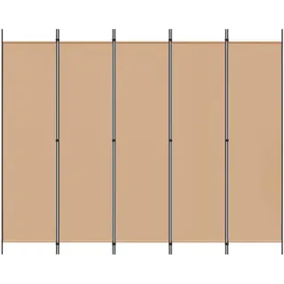 vidaXL 5-teiliger Raumteiler Beige 250 x 200 cm Stoff