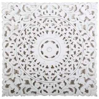 Casa Moro Holzbild »Orientalisches Holz Mandala Ramez 55x55 cm Shabby Chic Weiß«, Blumen (1 St), handgeschnitzte Wand-Dekoration Fensterdeko, MD1009 weiß