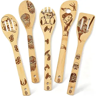 Puluole Star Wars Geschenke für Männer | Starwars Kochlöffel Holz Set | Kochen Backen Star Wars Merch | Geburtstags Star Wars Deko | Vatertagsgeschenk & Muttertagsgeschenk