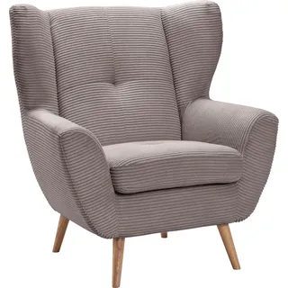 exxpo - sofa fashion Ohrensessel ALVESTA Cord 90 x 102 x 90 cm Braun
