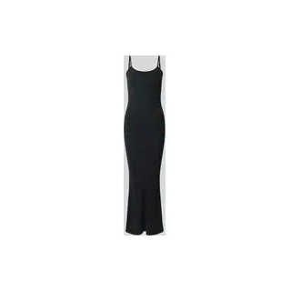 Slip Dress mit Feinripp und Spaghettiträgern Modell 'Corin', Black, 44